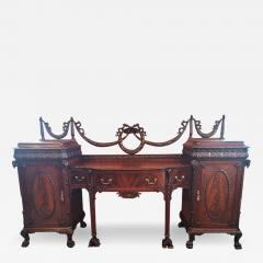 Salamon Hille Early 20C Exceptional Chippendale Irish Georgian Style Sideboard by S Hille - 3034531