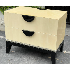 Sally Sirkin Lewis Art Deco Style J Robert Scott 2 Drawer Commode Nightstand - 2874933