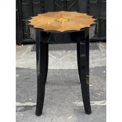 Sally Sirkin Lewis Art Deco Style J Robert Scott Inlaid Oval Side Table - 2893077