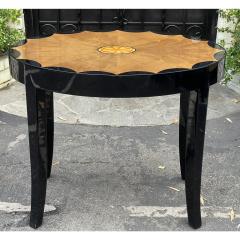 Sally Sirkin Lewis Art Deco Style J Robert Scott Inlaid Oval Side Table - 2893079