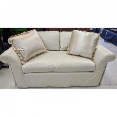 Sally Sirkin Lewis J Robert Scott Silk Upholstered Down Filled Loveseat Sofa - 2806660