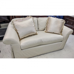 Sally Sirkin Lewis J Robert Scott Silk Upholstered Down Filled Loveseat Sofa - 2806685