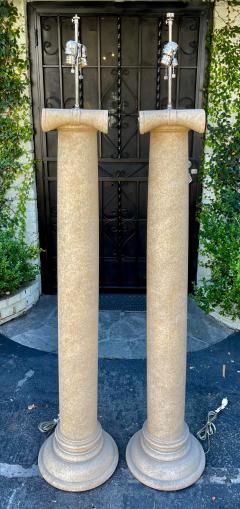 Sally Sirkin Lewis Sally Sirkin Lewis for J Robert Scott Modern Neoclassical Column Floor Lamps - 2718558