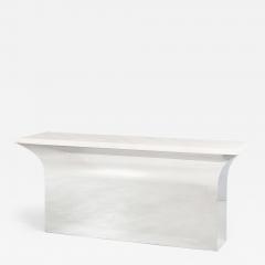 Sally Sirkin Lewis Sculptural Stainless Steel and Limestone Console - 2532396