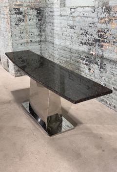 Sally Sirkin Style Multi Faceted Stainless Steel Granite Console 1970 - 3558730