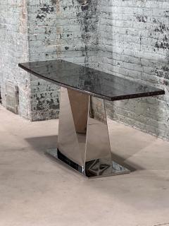 Sally Sirkin Style Multi Faceted Stainless Steel Granite Console 1970 - 3558732