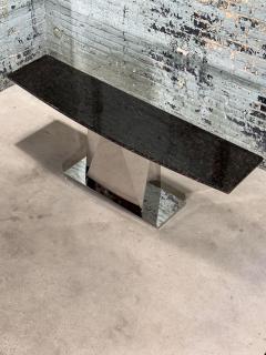 Sally Sirkin Style Multi Faceted Stainless Steel Granite Console 1970 - 3558734