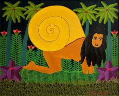 Salnave Philippe Auguste Snail Woman Jungle Fantasy Haitian Master like Henri Rousseau - 4035016