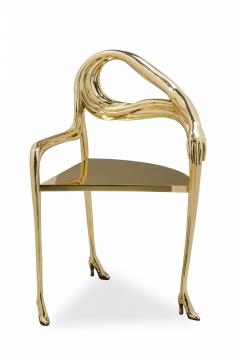 Salvador Dal Barcelona Design Salvador Dali Sculptural Solid Polished Brass Leda Armchair - 4273873