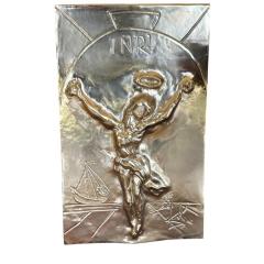 Salvador Dal Salvador Dali Christ of Saint John of the Cross Relief Gold on Bronze Plaque - 4239804