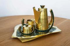 Salvador Teran SALVADOR TER N MOSAIC BRASS COFFEE SERVICE SET - 1542268