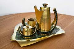 Salvador Teran SALVADOR TER N MOSAIC BRASS COFFEE SERVICE SET - 1542275