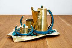 Salvador Teran SALVADOR TER N MOSAIC BRASS COFFEE SERVICE SET - 1550235