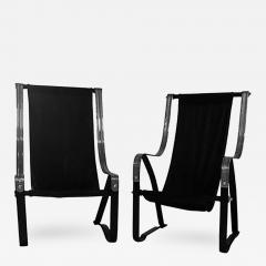 Salvatore Bevelacqua Art Deco Pair of Sling Chairs designed by Salvatore Bevelacqua - 411291