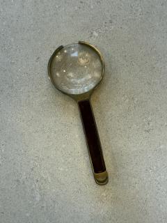 Salvatore Ferragamo Ferragamo Magnifying Glass with Leather Handle Italy 1970s - 4446736