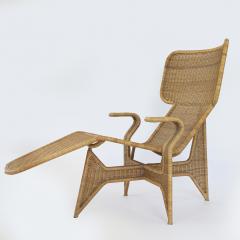 Salvatore Fiume Unique Chaise Longue in Wicker by Salvatore Fiume Italy c 1960 - 4203351