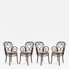 Salvatore Leone Bentwood Dining Armchairs with Caned Seats by Salvatore Leone Set of Four - 612473