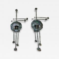 Salvino Marsura Large Brutalists Wrought iron Wall Lights - 3679569