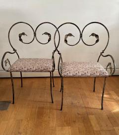 Salvino Marsura Pair of Wrought Iron Chairs by Marsura - 2210061