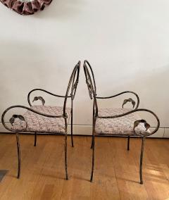 Salvino Marsura Pair of Wrought Iron Chairs by Marsura - 2210064