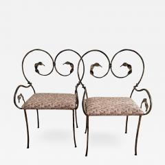 Salvino Marsura Pair of Wrought Iron Chairs by Marsura - 2213559