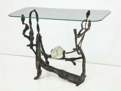 Salvino Marsura Rare Handcrafted Iron and Glass Brutalist Console by Salvino Marsura Italy 1970 - 1260385