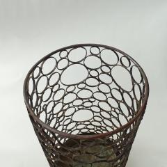 Salvino Marsura Splendid Italian 1960s Brutalist Wrought Iron and Copper Umbrella Stand - 3800145