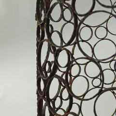 Salvino Marsura Splendid Italian 1960s Brutalist Wrought Iron and Copper Umbrella Stand - 3800147