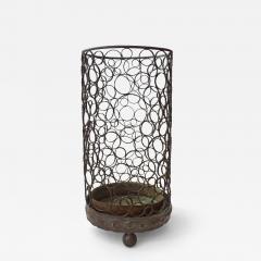 Salvino Marsura Splendid Italian 1960s Brutalist Wrought Iron and Copper Umbrella Stand - 3803288