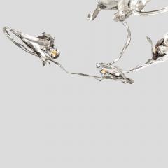 Salvino Marsura Unique sculptural Silver wrought iron wall or ceiling light by Salvino Marsura - 4596224