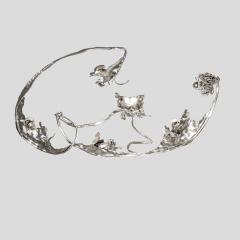 Salvino Marsura Unique sculptural Silver wrought iron wall or ceiling light by Salvino Marsura - 4596226