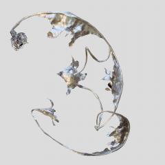 Salvino Marsura Unique sculptural Silver wrought iron wall or ceiling light by Salvino Marsura - 4596227