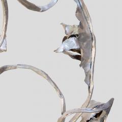 Salvino Marsura Unique sculptural Silver wrought iron wall or ceiling light by Salvino Marsura - 4596229