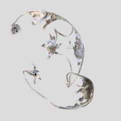 Salvino Marsura Unique sculptural Silver wrought iron wall or ceiling light by Salvino Marsura - 4596232