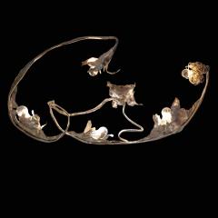 Salvino Marsura Unique sculptural Silver wrought iron wall or ceiling light by Salvino Marsura - 4596233