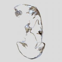 Salvino Marsura Unique sculptural Silver wrought iron wall or ceiling light by Salvino Marsura - 4596234