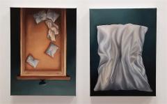 Samantha Van Heest Pull Shapes Duet Oil on Canvas Diptych by Samantha Van Heest - 2741706