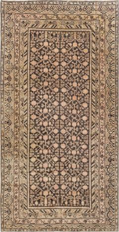 Samarkand Midcentury Brown and Beige with Pinkish Undertones Wool Rug - 2456437