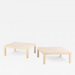 Samuel Marx Large pair of parchment coffee or end tables in the manner of Samuel Marx  - 4229984