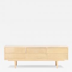 Samuel Marx Modernist Parchment Covered Low Dresser Console in Style of Marx C 1960  - 4374485