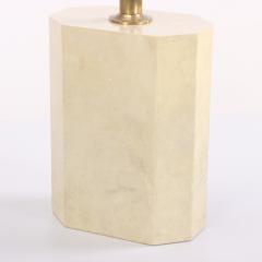 Samuel Marx Pair of Six Sided Brass and Parchment Covered Table Lamps C 1960 - 4611131