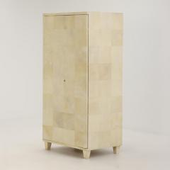 Samuel Marx Parchment covered two door cabinet C 1940 in the manner of Samuel Marx  - 3595543