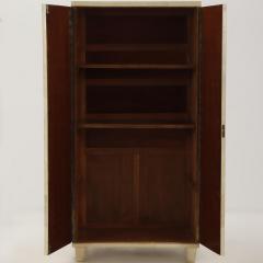 Samuel Marx Parchment covered two door cabinet C 1940 in the manner of Samuel Marx  - 3595544