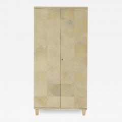 Samuel Marx Parchment covered two door cabinet C 1940 in the manner of Samuel Marx  - 3600685