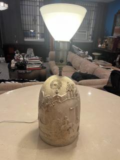 Samuel Marx RARE MODERNIST OLD WORLD SCENIC VILLAGE NIGHT DAY POTTERY LAMPS BY SAMUEL MARX - 3374162