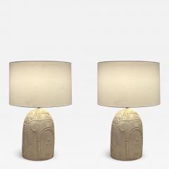 Samuel Marx RARE MODERNIST OLD WORLD SCENIC VILLAGE NIGHT DAY POTTERY LAMPS BY SAMUEL MARX - 3374516