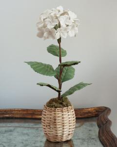 Samuel Mazy Samuel Mazy Biscuit Porcelain White Hydrangea Flower Sculpture - 3075902