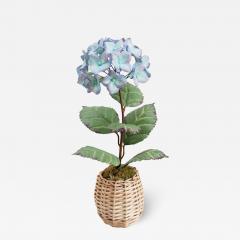 Samuel Mazy Samuel Mazy Glazed Porcelain Purple and Blue Hydrangea Flower Sculpture - 3076583