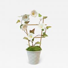 Samuel Mazy Samuel Mazy White Biscuit Porcelain Morning Glory with Trellis in a Lattice Pot - 3944671