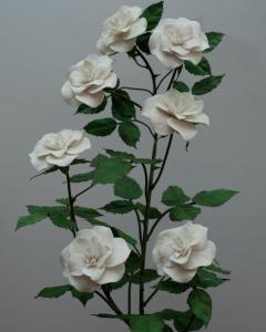 Samuel Mazy Samuel Mazy White Porcelain Rosebush Sculpture - 2241118